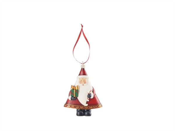 L'OCA NERA Allegria delle feste, pendente Babbo Natale medio 9x12h cm