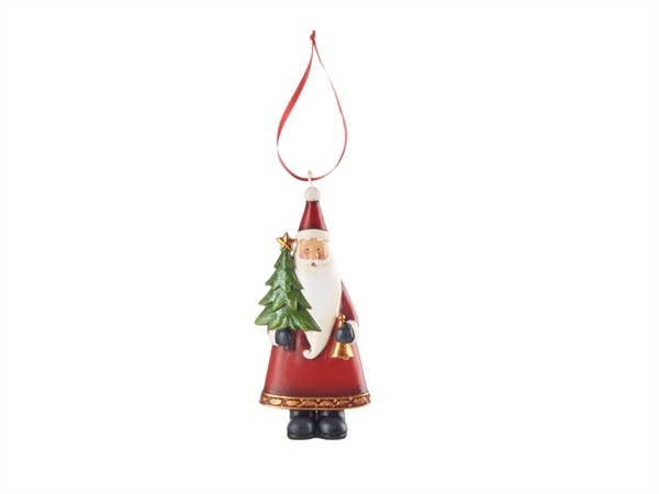 L'OCA NERA Allegria delle feste, pendente Babbo Natale alto 6,5x15h cm