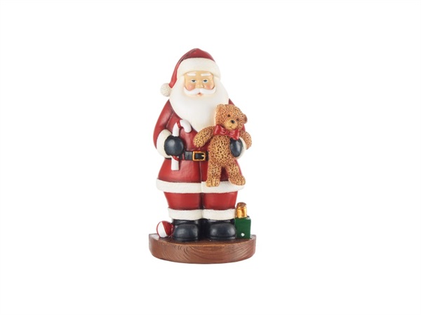 L'OCA NERA Benvenuta felicità, Babbo Natale con orsacchiotto 10x6x19h cm