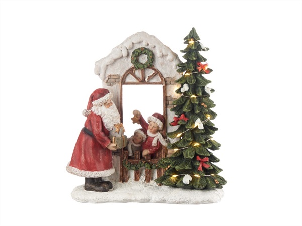 L'OCA NERA Aria di Natale, portone con Babbo Natale con led 21x10x22h cm