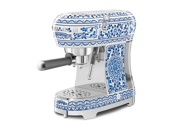 SMEG Dolce&Gabbana, Macchina per caffè espresso manuale Blu Mediterraneo - ECF02DGBEU