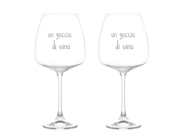 SIMPLE DAY LIVING & LIFESTYLE Set 2 calici vino Un goccio di vino, 77 cl