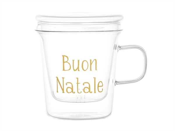 SIMPLE DAY LIVING & LIFESTYLE Mug con Infusore Buon Natale Oro, 400 ml