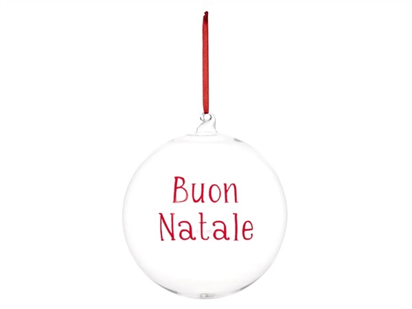 SIMPLE DAY LIVING & LIFESTYLE Pallina in vetro Buon Natale rosso, Ø20 cm