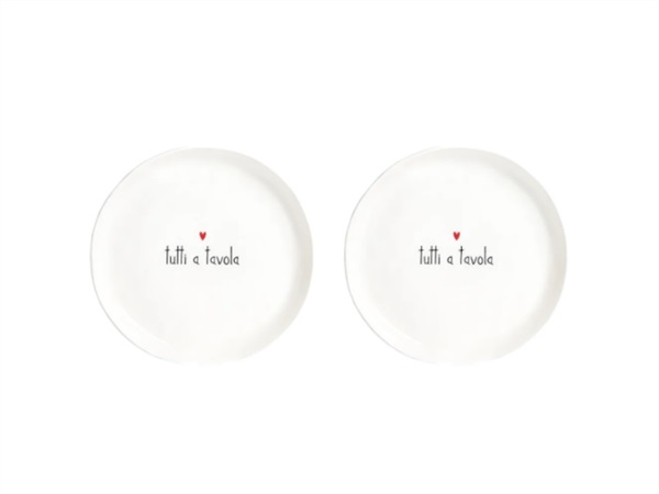 SIMPLE DAY LIVING & LIFESTYLE Set 2 Piatti da dessert Tutti a tavola, Ø 21 cm