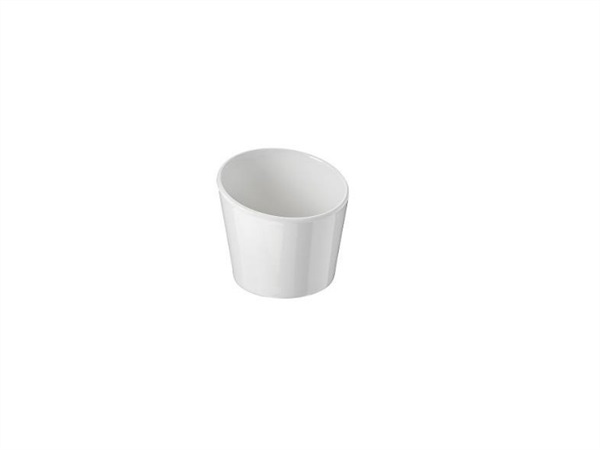 LEONE Bicchierino inclinato finger food in melamina bianco, Ø7x6,3 cm