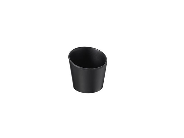 LEONE Bicchierino inclinato finger food in melamina nero, Ø7x6,3 cm
