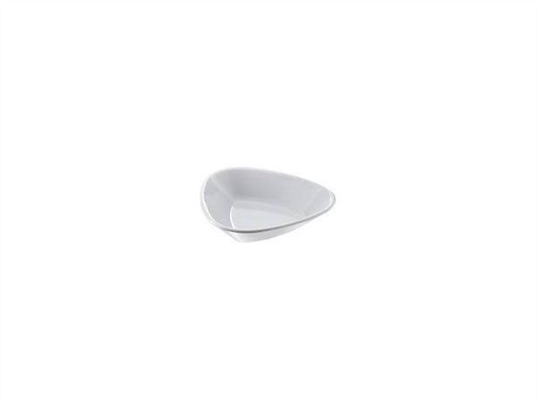 LEONE Piattino Finger food triangolare in melamina bianco, 6,9x1,5 cm