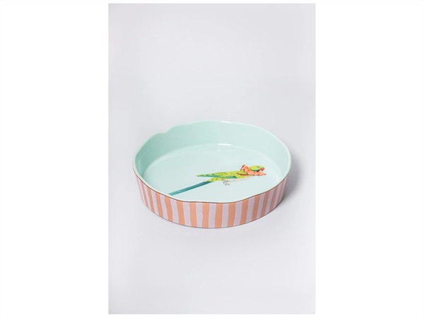 YVONNE ELLEN LONDON Parrot, teglia rotonda in gres 29x6 cm