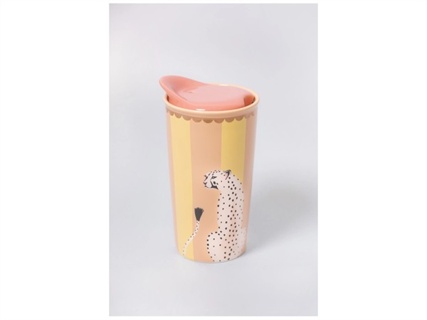 YVONNE ELLEN LONDON Cheetah, mug da viaggio in ceramica 300 ml