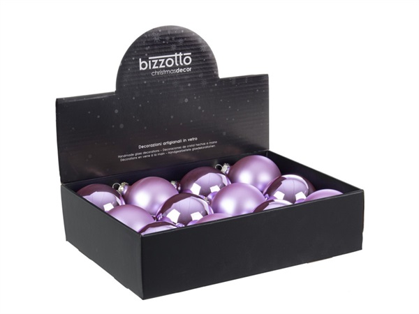 BIZZOTTO Sfera in vetro lilla, Ø 8 cm, colori assortiti