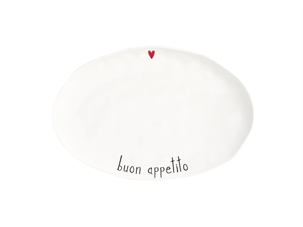 SIMPLE DAY LIVING & LIFESTYLE Piatto ovale Buon appetito, 36,6x24,5 cm