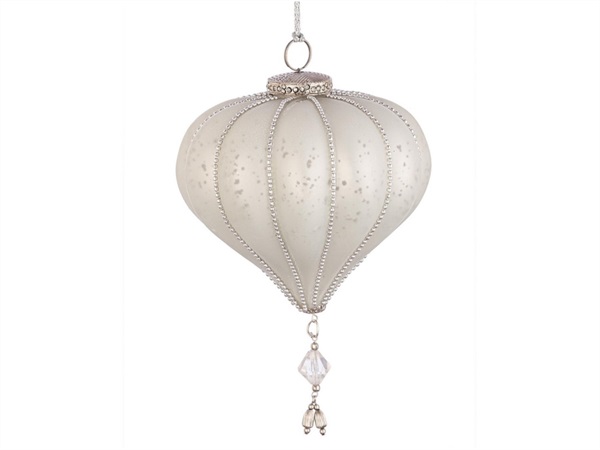 BIZZOTTO Pendaglio in vetro valiant trottola bianco opaco, Ø12,5x13h cm