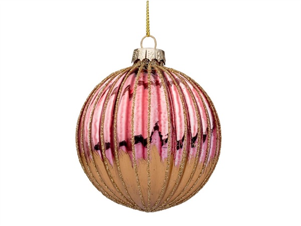 BIZZOTTO Sfera in vetro modish rosa-oro, Ø 8 cm