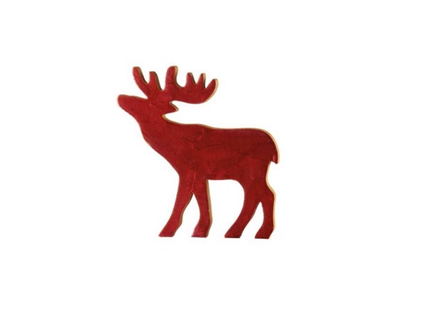 L'OCA NERA Festa splendente, renna grande rossa 25x25h cm