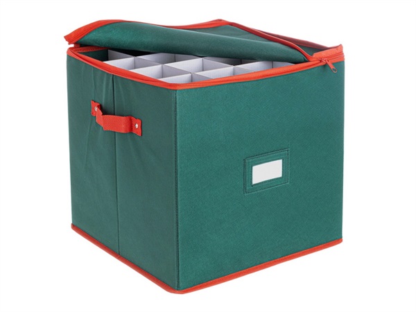 BIZZOTTO Contenitore xmas sfere quadrato verde, Ø 10 cm, 27 pezzi