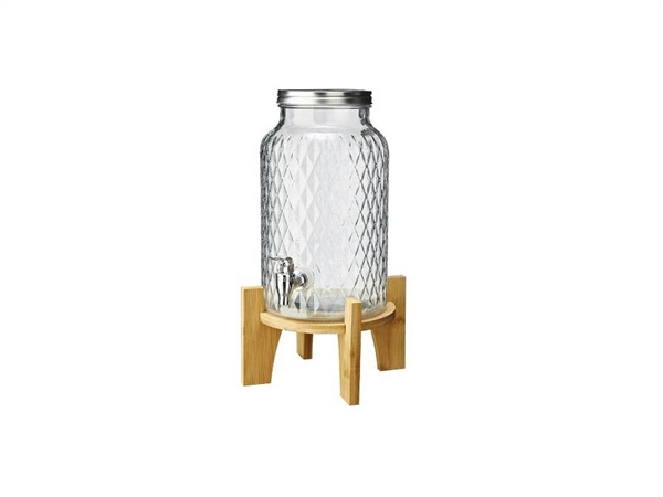 LEONE Jar con base in bamboo, 41x23x23 cm