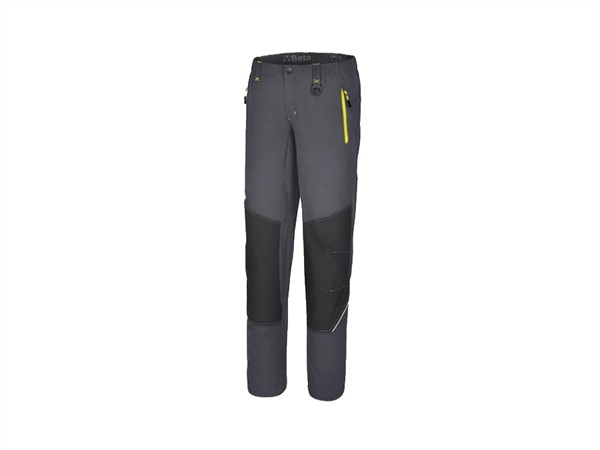 BETA UTENSILI Pantaloni "work trekking light" in tessuto elasticizzato, grigio/giallo