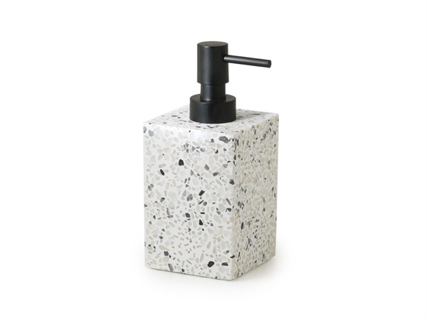GEDY SPA Zoe, Dosasapone con erogatore in plastica graniglia di marmo bianco e nero