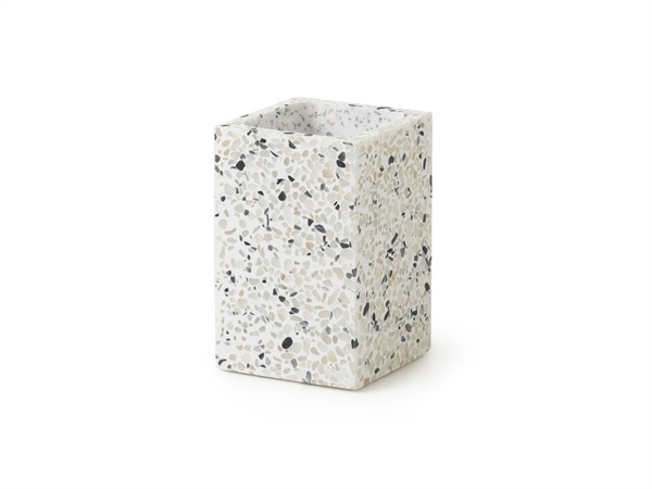 GEDY SPA Zoe, Portaspazzolini graniglia di marmo bianco e nero