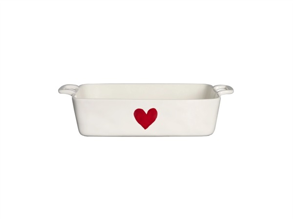SIMPLE DAY LIVING & LIFESTYLE Pirofila Cuore rosso, 26(32)x18 cm