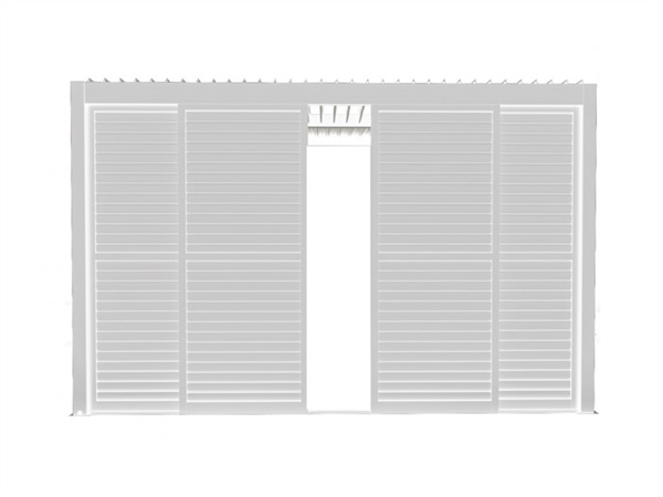 MAGAZZINI COSMA S.P.A. Laterale scorrevole con lamelle per pergola bioclimatica, lato da 4 mt, bianco