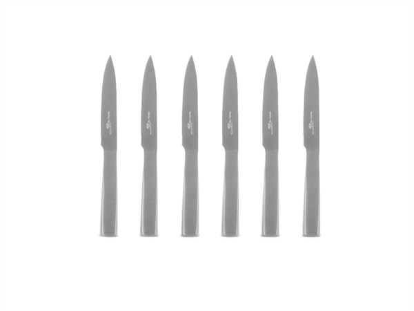 WD LIFESTYLE Set 6 coltelli bistecca forgiati in acciaio inox con logo MONOLITE impresso nella lama