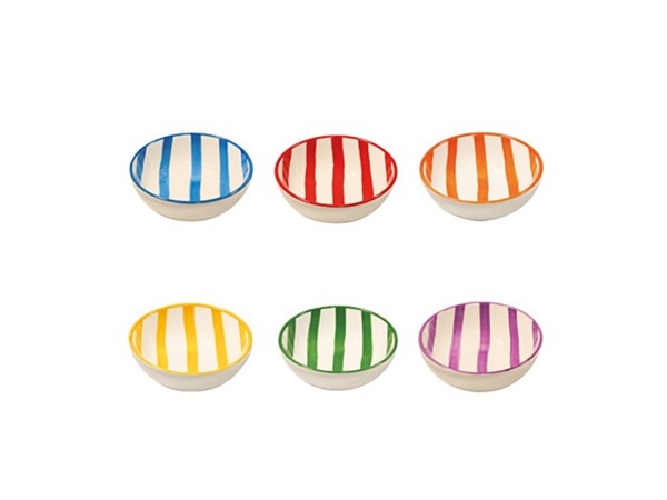 ZAFFERANO S.R.L. Lido, set 6 ciotole righe colori assortiti Ø 13 cm