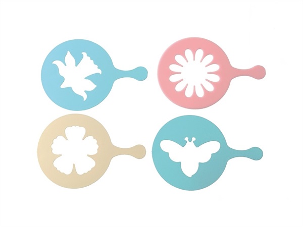 ZENKER Set stencils/mascherine decora cupcakes Ø7x10 cm, 4 pezzi