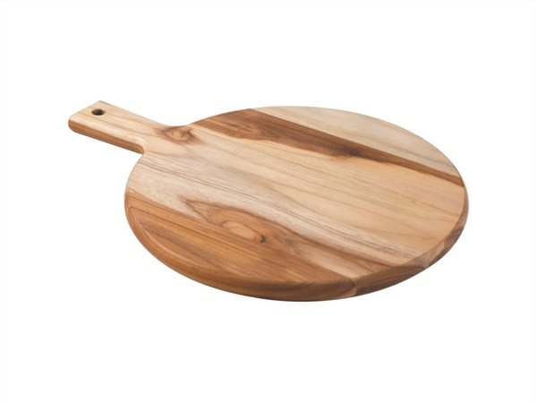TRAMONTINA Tagliere Tondo in Legno di Teak con Manico 40x30 cm