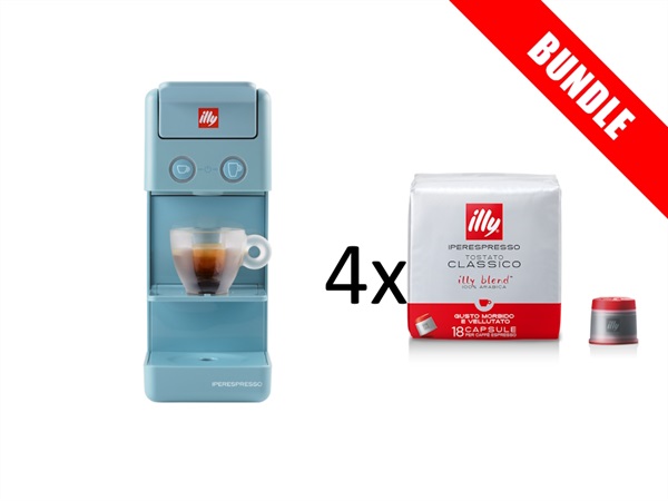 ILLYCAFFE' S.P.A Macchina caffè y3.3 Azzurra+4 confezioni caffè iperespresso tostato classico