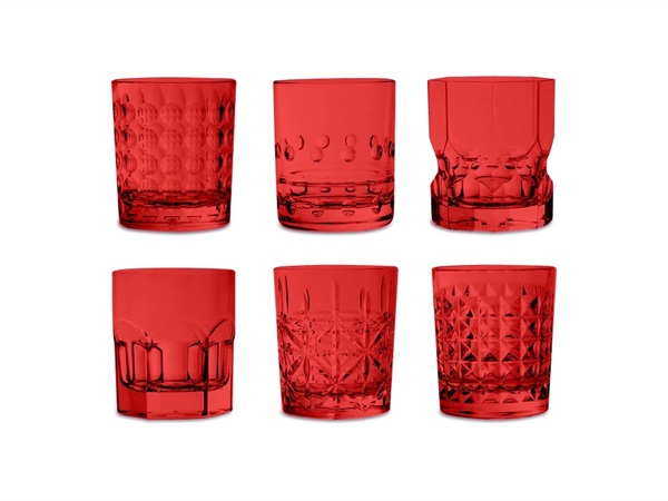BACI MILANO Crystal touch - set 6 tumbler in acrilico rosso