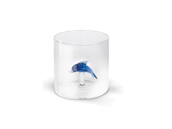 WD LIFESTYLE Bicchiere in vetro 250 ml, delfino