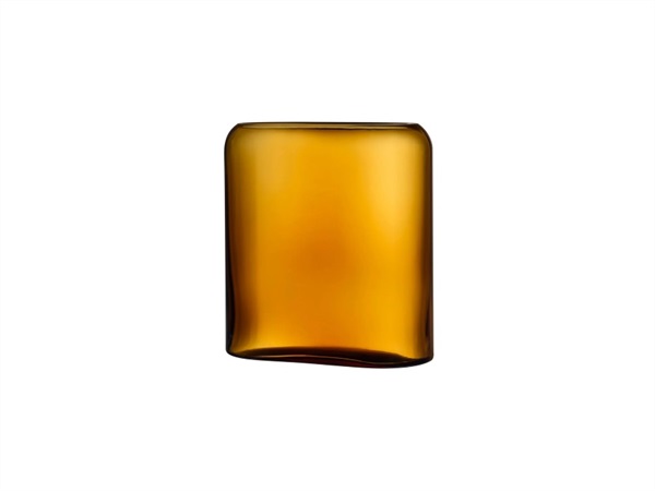NUDE GLASS Layers, vaso medio in vetro ambra 28 cm