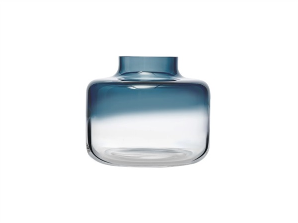 NUDE GLASS Magnolia, vaso basso in vetro blu 20 cm
