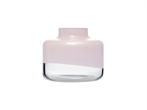 NUDE GLASS Magnolia, vaso basso in vetro rosa 20 cm