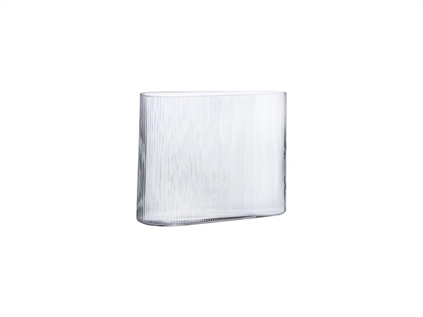 NUDE GLASS Mist, vaso basso in vetro trasparente 21 cm