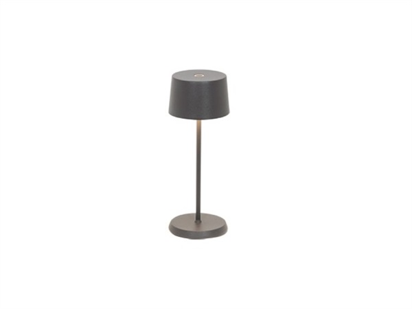 ZAFFERANO S.R.L. Micro olivia pro lampada da tavolo ricaricabile di zafferano - grigio scuro