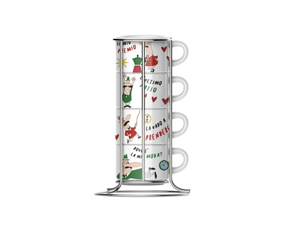 BIALETTI INDUSTRIE Set 4 tazze cappuccino impilabili italia