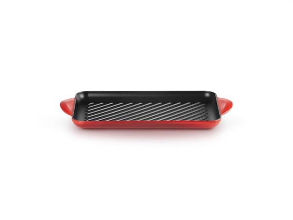 LE CREUSET Tradition, grill rettangolare 32x22 cm in ghisa vetrificata - ciliegia