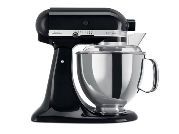 KITCHENAID Artisan, planetaria con testa reclinabile 4,8 Lt, accessori inclusi, onix black