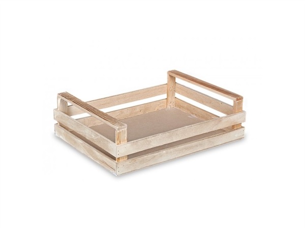 DISRAELI HOME DECOR Cassetta in legno fuocata, 38X29Xh7,5/11 cm