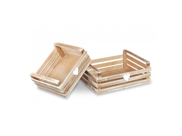 DISRAELI HOME DECOR Cassetta in legno con cuore, fuocata