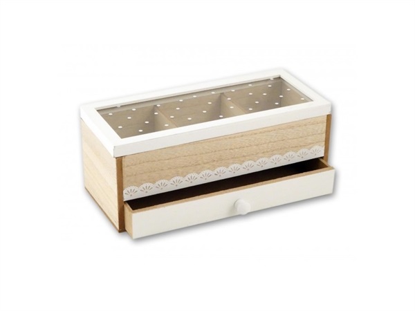 DISRAELI HOME DECOR Scatola 3 divisori/1 cassetto, 24x11x9 cm