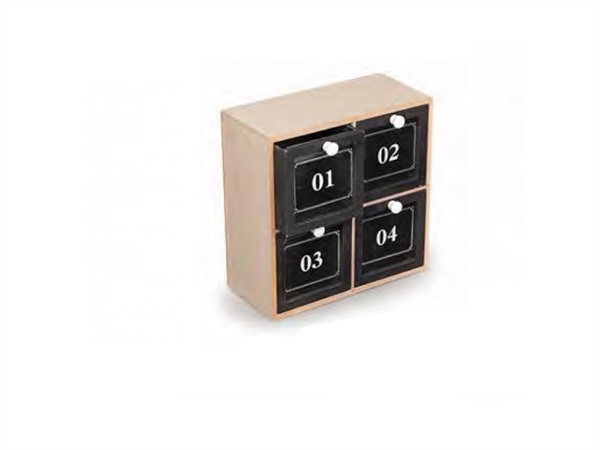 DISRAELI HOME DECOR Scatola cucina con 4 cassettini, 22x11,5x22 cm