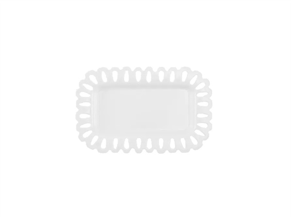 LA PORCELLANA BIANCA Giulietta, vassoio rettangolare traforato 20x13 cm