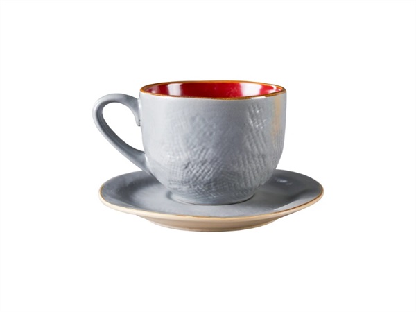 NOVITA' HOME Mediterraneo, tazza macchiato con piattino fango