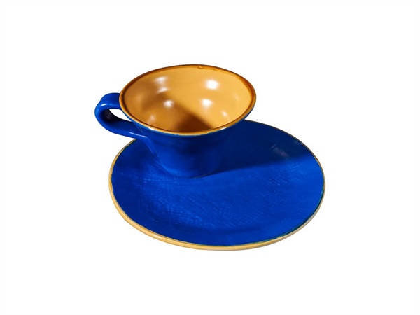 NOVITA' HOME Mediterraneo, tazza svasata con piattino blu