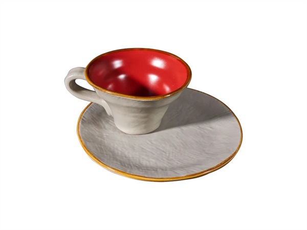 NOVITA' HOME Mediterraneo, tazza svasata con piattino fango