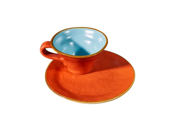 NOVITA' HOME Mediterraneo, tazza svasata con piattino jaffa